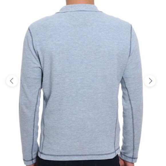 NWT Robert Graham Men’s Blue 1/4 Zip Pullover  Polaris Long Sleeve Knit Medium - Picture 2 of 2
